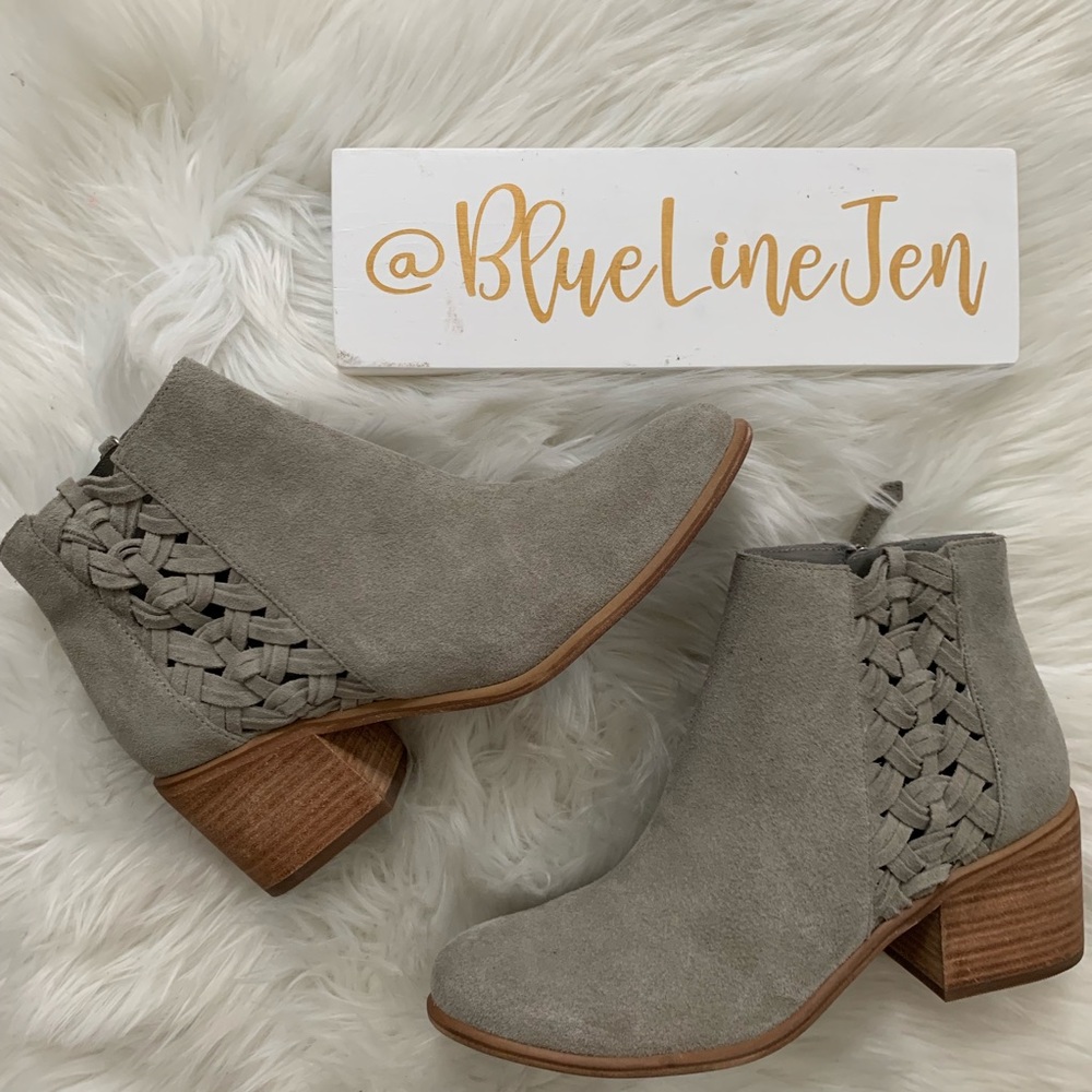 Joycey Suede Woven Booties NWOT